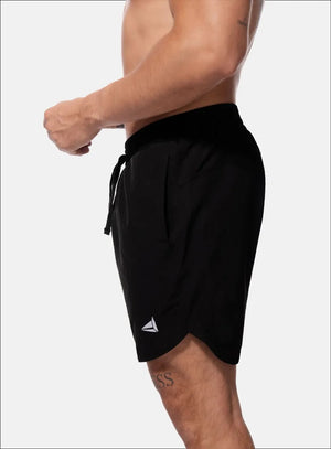 Pantaloneta deportiva color negro para hombre, marca INIZIO, referencia 86726, vista lateral. Compra al por mayor en int.babalu.com.co en USD.