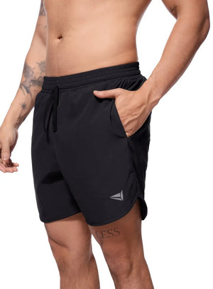 Pantaloneta deportiva color negro para hombre, marca INIZIO, referencia 86726, vista lateral. Compra al por mayor en int.babalu.com.co en USD.