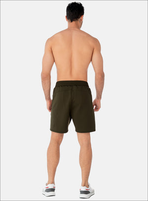 Pantaloneta deportiva color verde para hombre, marca INIZIO, referencia 86406, vista trasera. Compra al por mayor en int.babalu.com.co en USD.