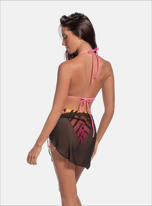 Pareo salida color rosado para mujer, marca BABALÚ, referencia 19184, vista trasera. Compra al por mayor en int.babalu.com.co en USD.