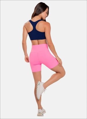 Short deportivo color azul para mujer, marca BABALÚ, referencia 91513, vista trasera. Compra al por mayor en int.babalu.com.co en USD.