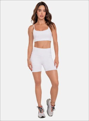 Short deportivo color blanco para mujer, marca BABALÚ, referencia 91513, vista frontal. Compra al por mayor en int.babalu.com.co en USD.
