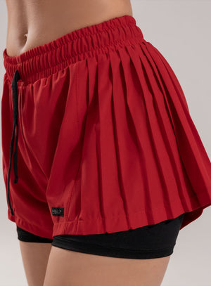 Short deportivo color rojo para mujer, marca BABALÚ, referencia 111723, vista lateral. Compra al por mayor en int.babalu.com.co en USD.