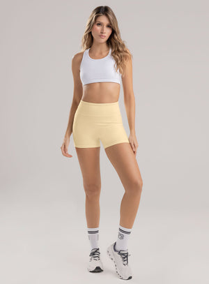 Short suplex color amarillo para mujer, marca BABALÚ, referencia 113613, vista frontal. Compra al por mayor en int.babalu.com.co en USD.