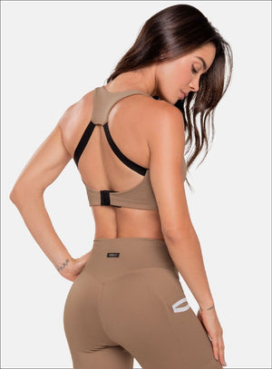 Top deportivo color arequipe para mujer, marca BABALÚ, referencia 111073, vista trasera. Compra al por mayor en int.babalu.com.co en USD.