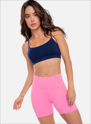 Top deportivo color azul para mujer, marca BABALÚ, referencia 15943, vista frontal. Compra al por mayor en int.babalu.com.co en USD.