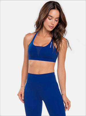 Top deportivo color azul para mujer, marca BABALÚ, referencia 32553, vista frontal. Compra al por mayor en int.babalu.com.co en USD.