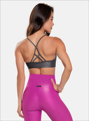 Top deportivo color azul para mujer, marca BABALÚ, referencia 90523, vista trasera. Compra al por mayor en int.babalu.com.co en USD.