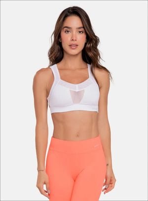 Top deportivo color blanco para mujer, marca BABALÚ, referencia 92343, vista frontal. Compra al por mayor en int.babalu.com.co en USD.