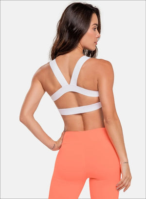 Top deportivo color blanco para mujer, marca BABALÚ, referencia 92343, vista trasera. Compra al por mayor en int.babalu.com.co en USD.