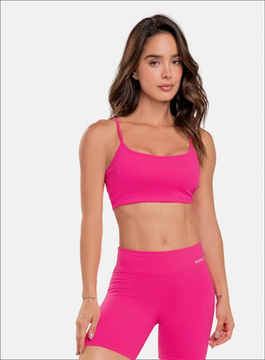 Top deportivo color fucsia para mujer, marca BABALÚ, referencia 15943, vista frontal. Compra al por mayor en int.babalu.com.co en USD.