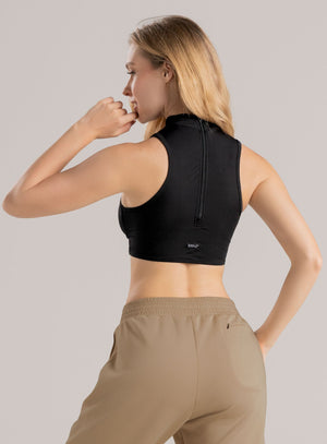 Top deportivo color gris para mujer, marca BABALÚ, referencia 110333, vista detalle. Compra al por mayor en int.babalu.com.co en USD.