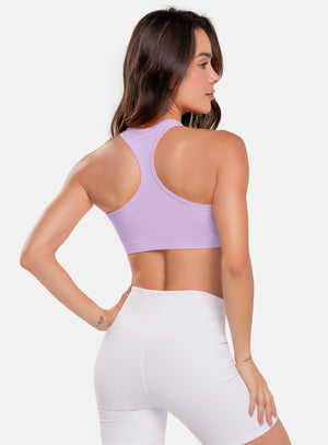 Top deportivo color lila baby para mujer, marca BABALÚ, referencia 97293, vista trasera. Compra al por mayor en int.babalu.com.co en USD.