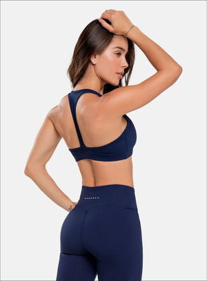 Top deportivo color morado para mujer, marca BABALÚ, referencia 32553, vista trasera. Compra al por mayor en int.babalu.com.co en USD.