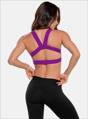 Top deportivo color naranja para mujer, marca BABALÚ, referencia 92343, vista trasera. Compra al por mayor en int.babalu.com.co en USD.