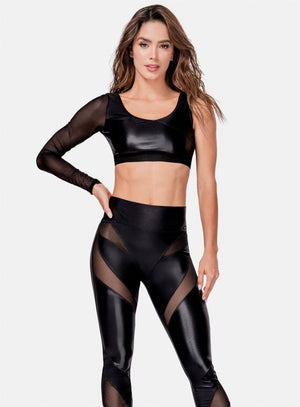 Top deportivo color negro para mujer, marca BABALÚ, referencia 105413, vista frontal. Compra al por mayor en int.babalu.com.co en USD.
