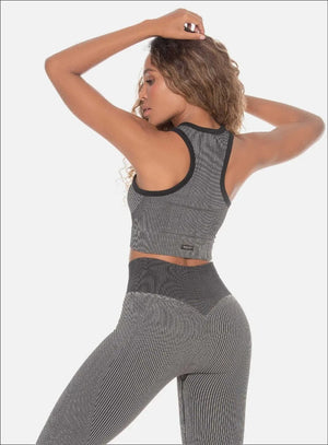Top deportivo color negro para mujer, marca BABALÚ, referencia 109883, vista trasera. Compra al por mayor en int.babalu.com.co en USD.