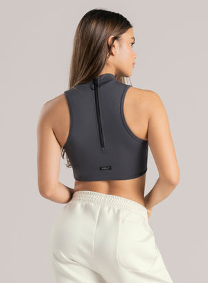 Top deportivo color negro para mujer, marca BABALÚ, referencia 110333, vista trasera. Compra al por mayor en int.babalu.com.co en USD.