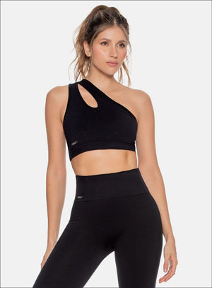 Top deportivo color negro para mujer, marca BABALÚ, referencia 110683, vista frontal. Compra al por mayor en int.babalu.com.co en USD.