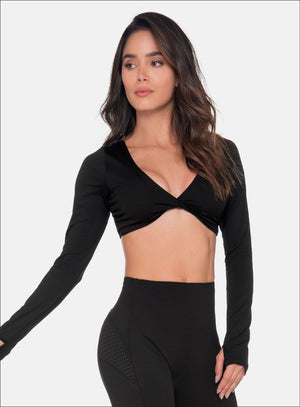 Top deportivo color negro para mujer, marca BABALÚ, referencia 111443, vista frontal. Compra al por mayor en int.babalu.com.co en USD.