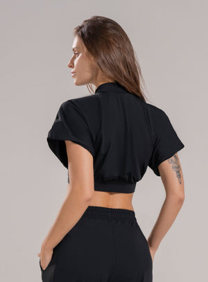 Top deportivo color negro para mujer, marca BABALÚ, referencia 112263, vista trasera. Compra al por mayor en int.babalu.com.co en USD.