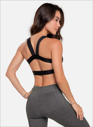 Top deportivo color negro para mujer, marca BABALÚ, referencia 92343, vista trasera. Compra al por mayor en int.babalu.com.co en USD.