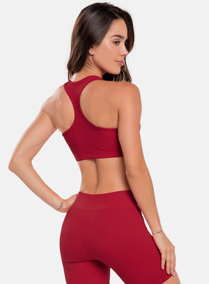 Top deportivo color rojo para mujer, marca BABALÚ, referencia 97293, vista trasera. Compra al por mayor en int.babalu.com.co en USD.