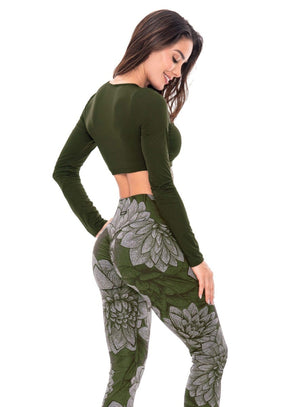 Top deportivo color verde para mujer, marca BABALÚ, referencia 107063, vista trasera. Compra al por mayor en int.babalu.com.co en USD.