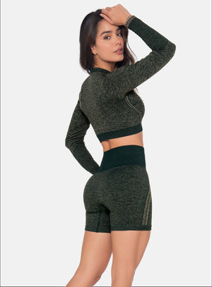 Top deportivo color verde para mujer, marca BABALÚ, referencia 111923, vista lateral. Compra al por mayor en int.babalu.com.co en USD.