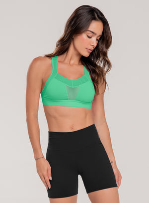 Top deportivo color verde para mujer, marca BABALÚ, referencia 92343, vista frontal. Compra al por mayor en int.babalu.com.co en USD.