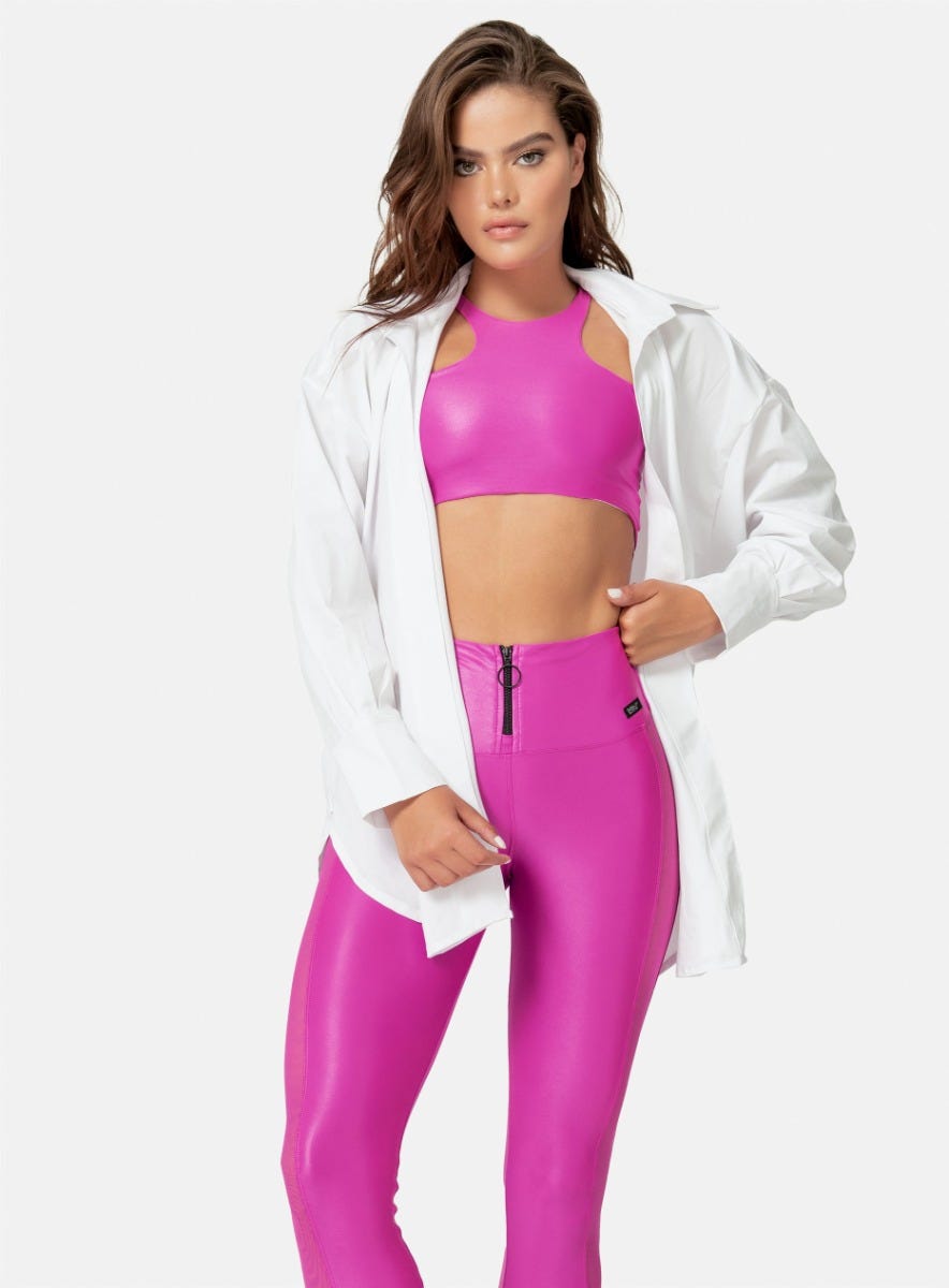 TOP DEPORTIVO MUJER TELA APARIENCIA CUERO TALLA S - M