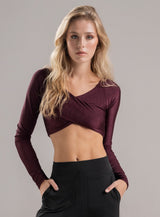 TOP DEPORTIVO CON EFECTO CRUZADO TELA RIB