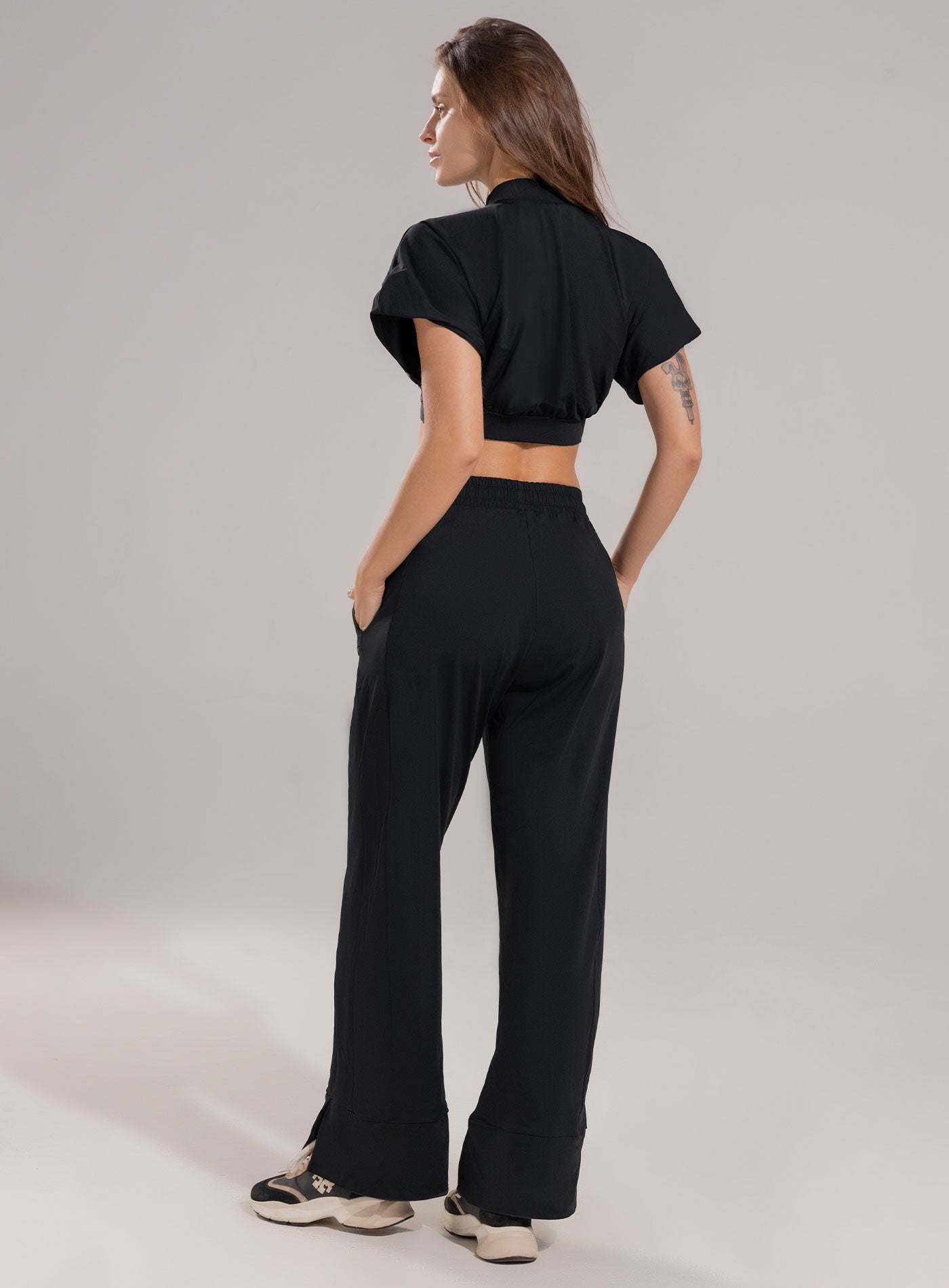ATHLETIC PANTS IN SHERY FABRIC WITH SLITS AT THE ANKLES - SPECIAL PRICE