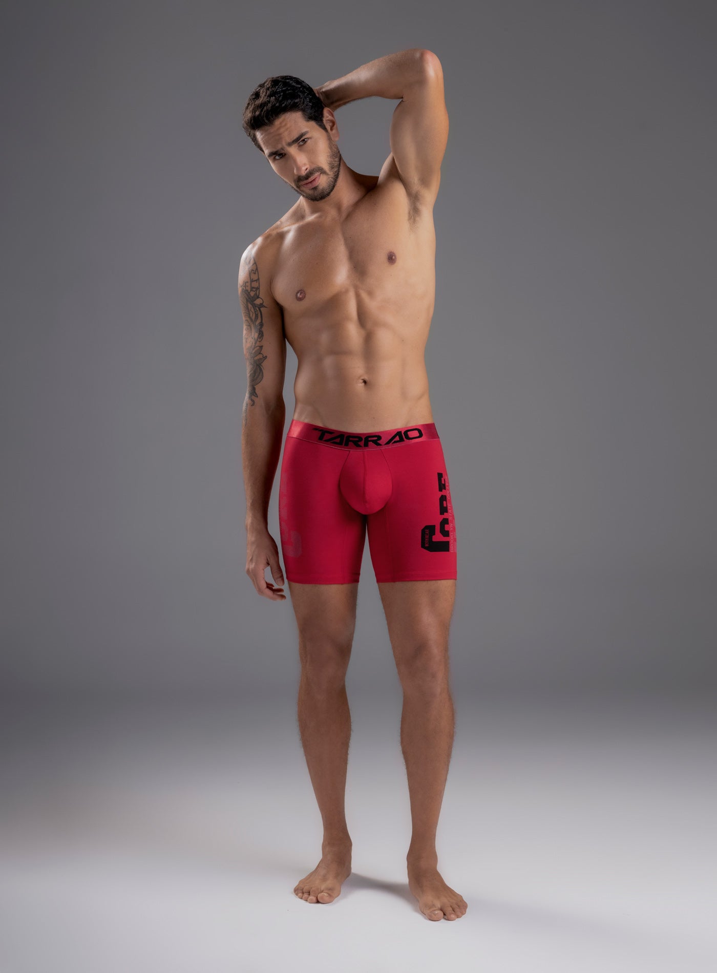 LONG PRINTED COTTON BOXER BRIEFS