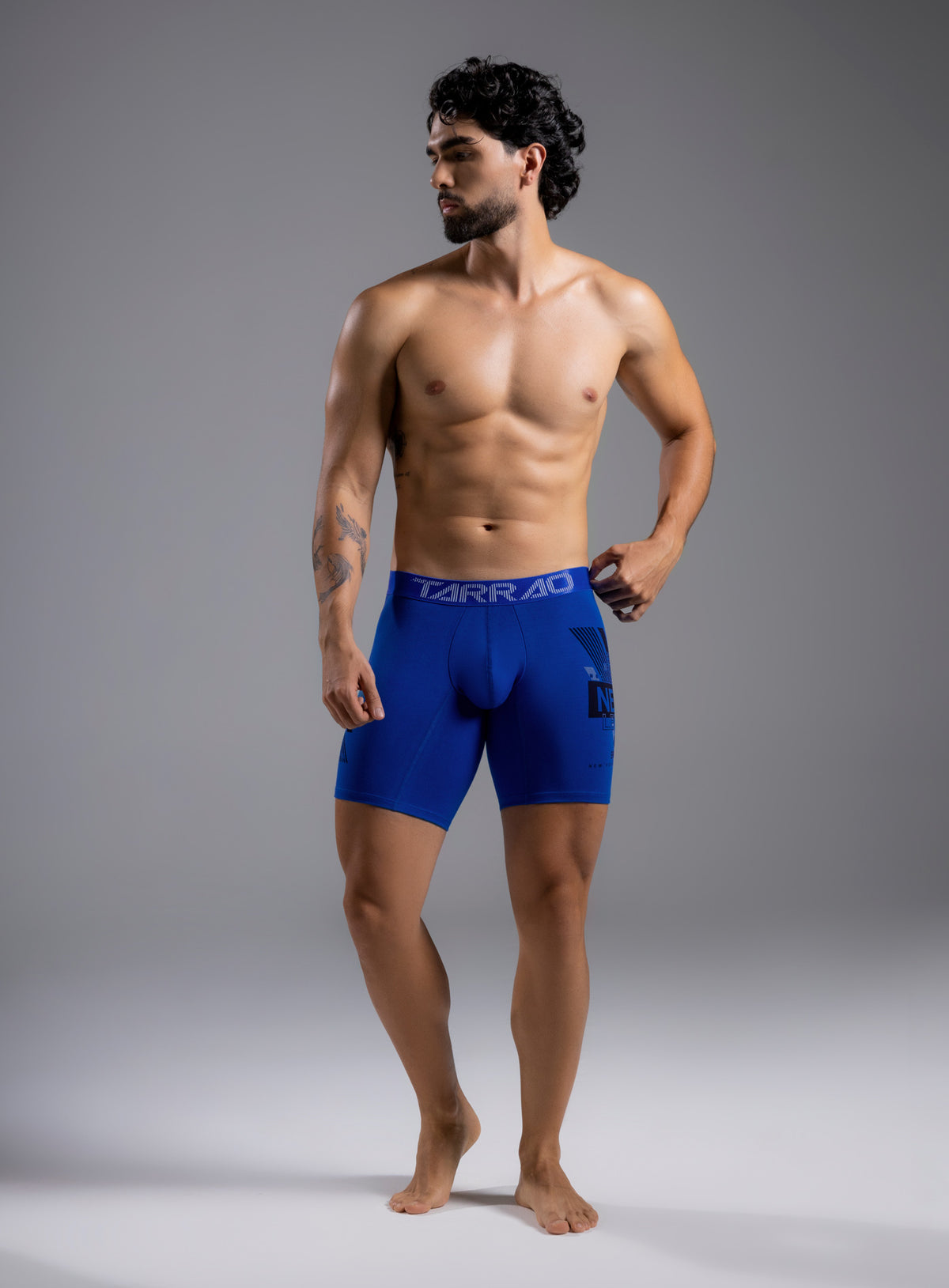 Long Printed Cotton Boxer Briefs