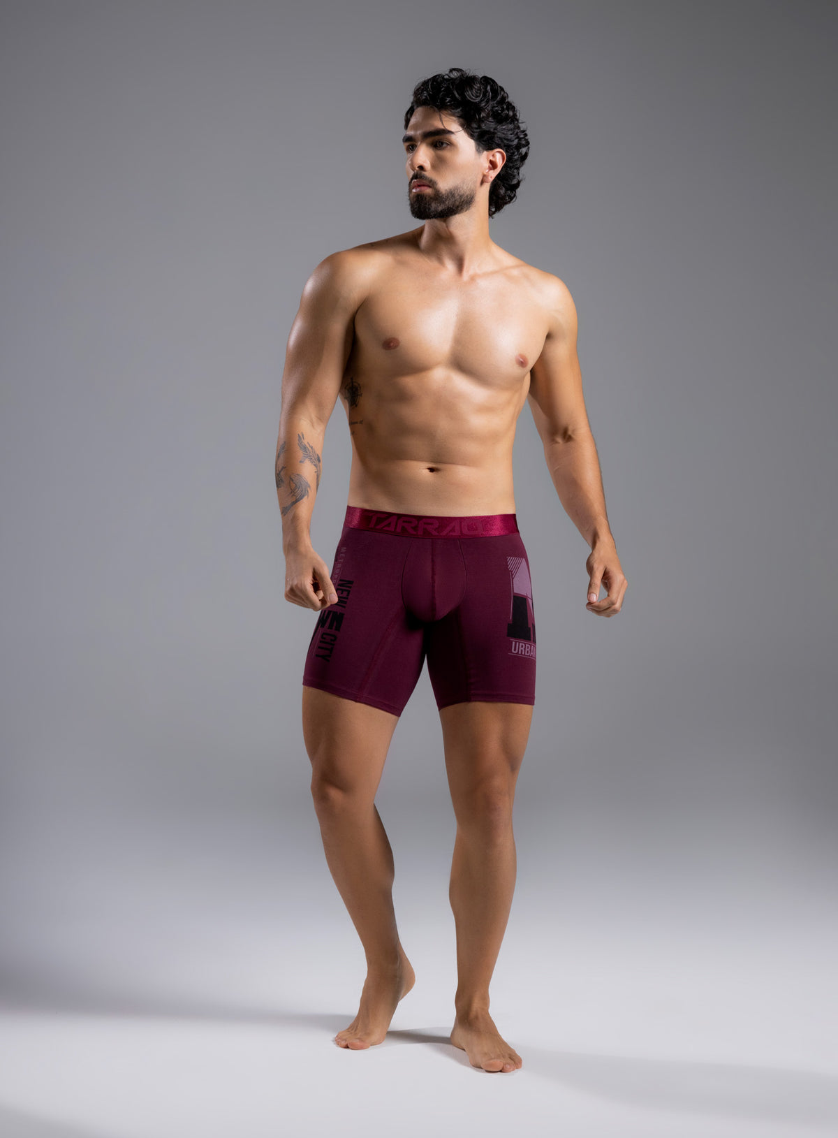 Long Printed Cotton Boxer Briefs