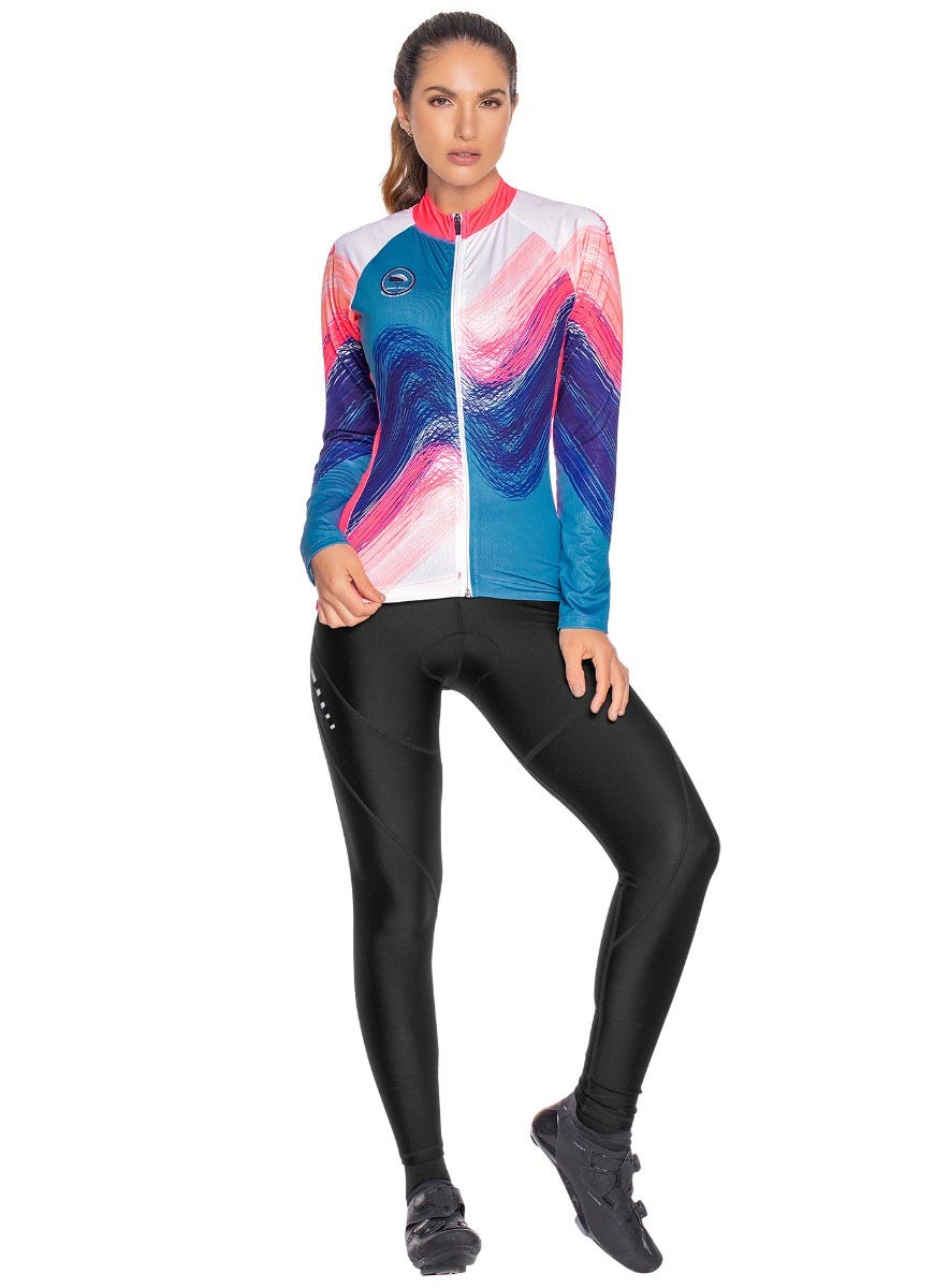 Blusa ciclismo color naranja para mujer, marca BABALÚ, referencia 90083, vista frontal. Compra al por mayor en int.babalu.com.co en USD.