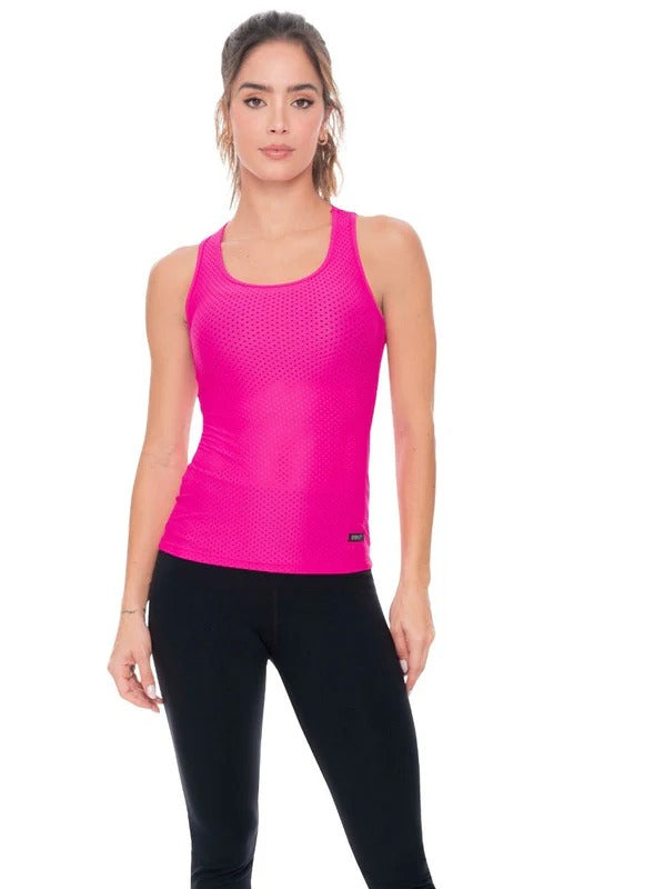 Blusa deportiva color fucsia para mujer, marca BABALÚ, referencia 12633, vista frontal. Compra al por mayor en int.babalu.com.co en USD.