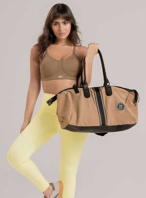 Bolso deportivo color arequipe para mujer, marca BABALÚ, referencia 114993, vista frontal. Compra al por mayor en int.babalu.com.co en USD.