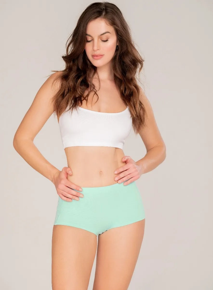 Boxer aries color agua marina para mujer, marca BABALÚ, referencia 27591, vista frontal. Compra al por mayor en int.babalu.com.co en USD.