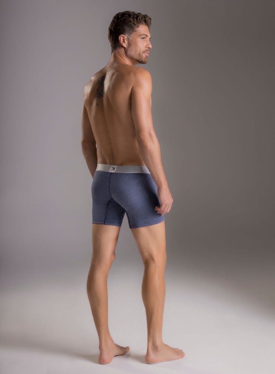 Boxer corto color azul para hombre, marca TARRAO, referencia 18551, vista trasera. Compra al por mayor en int.babalu.com.co en USD.