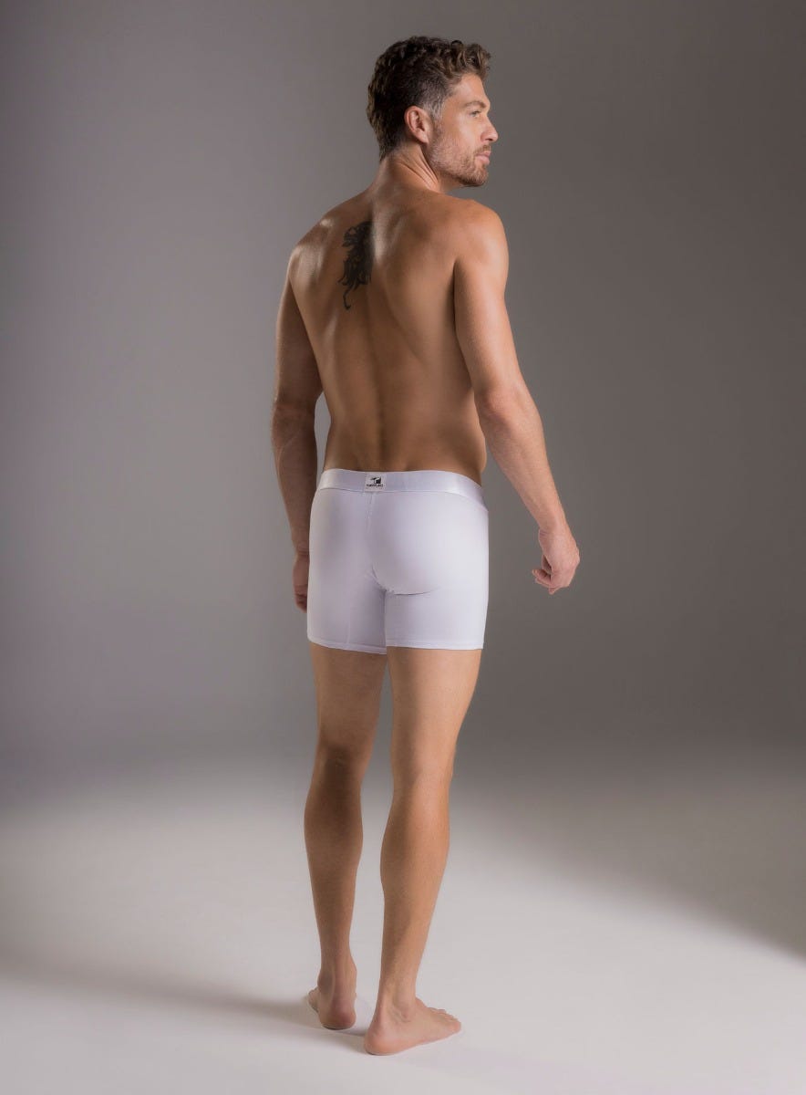 Boxer corto color blanco para hombre, marca TARRAO, referencia 18551, vista trasera. Compra al por mayor en int.babalu.com.co en USD.
