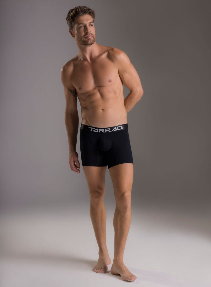 Boxer corto color negro para hombre, marca TARRAO, referencia 18551, vista frontal. Compra al por mayor en int.babalu.com.co en USD.