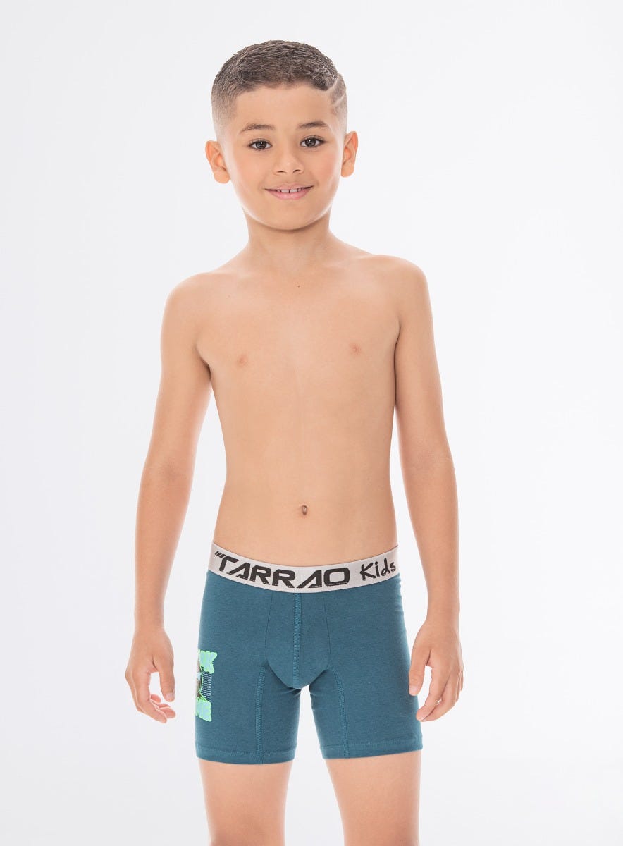 Boxer junior color verde para infantil, marca TARRAO, referencia 19561, vista frontal. Compra al por mayor en int.babalu.com.co en USD.