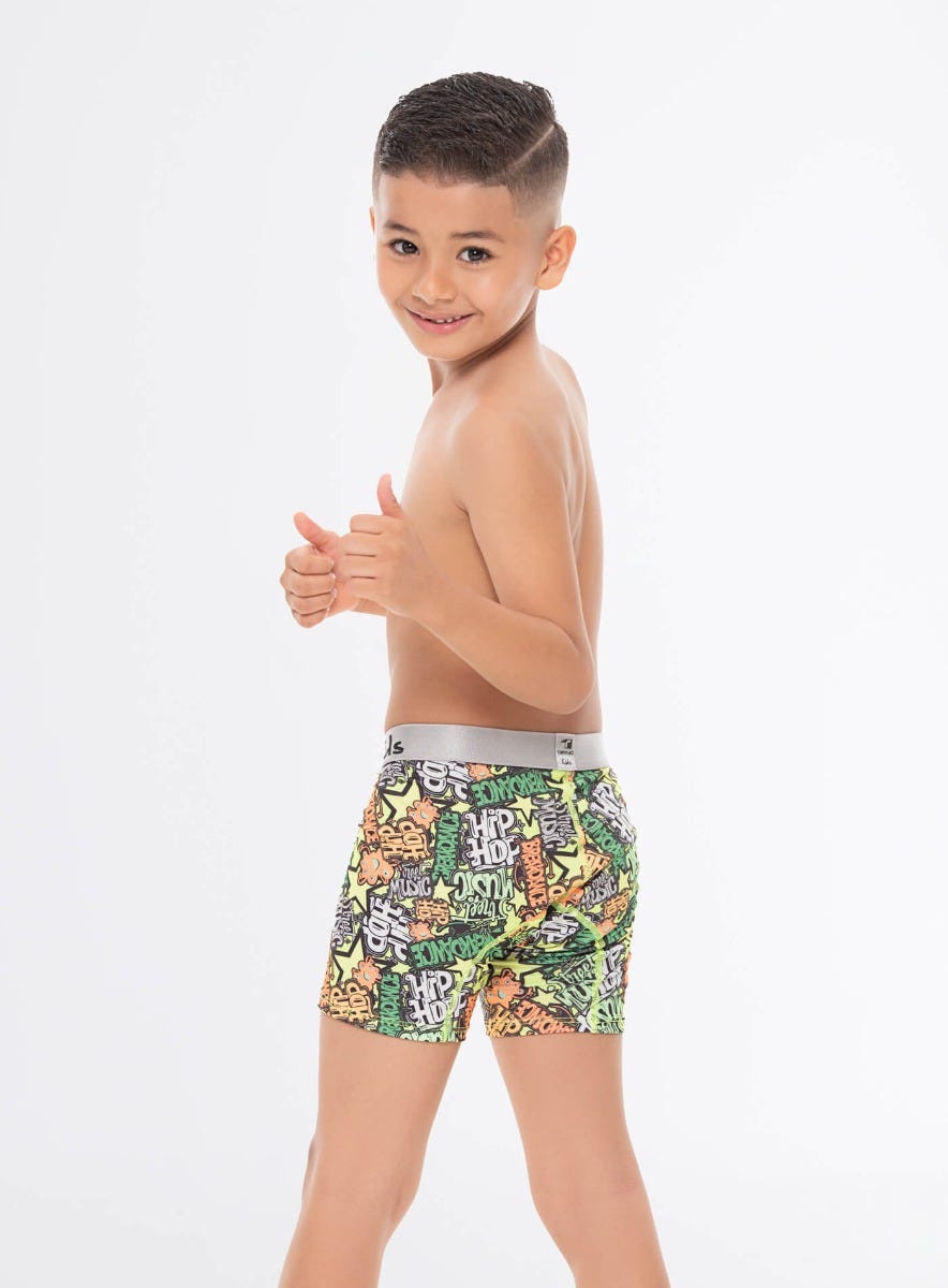 Boxer junior color verde para infantil, marca TARRAO, referencia 76331b, vista lateral. Compra al por mayor en int.babalu.com.co en USD.