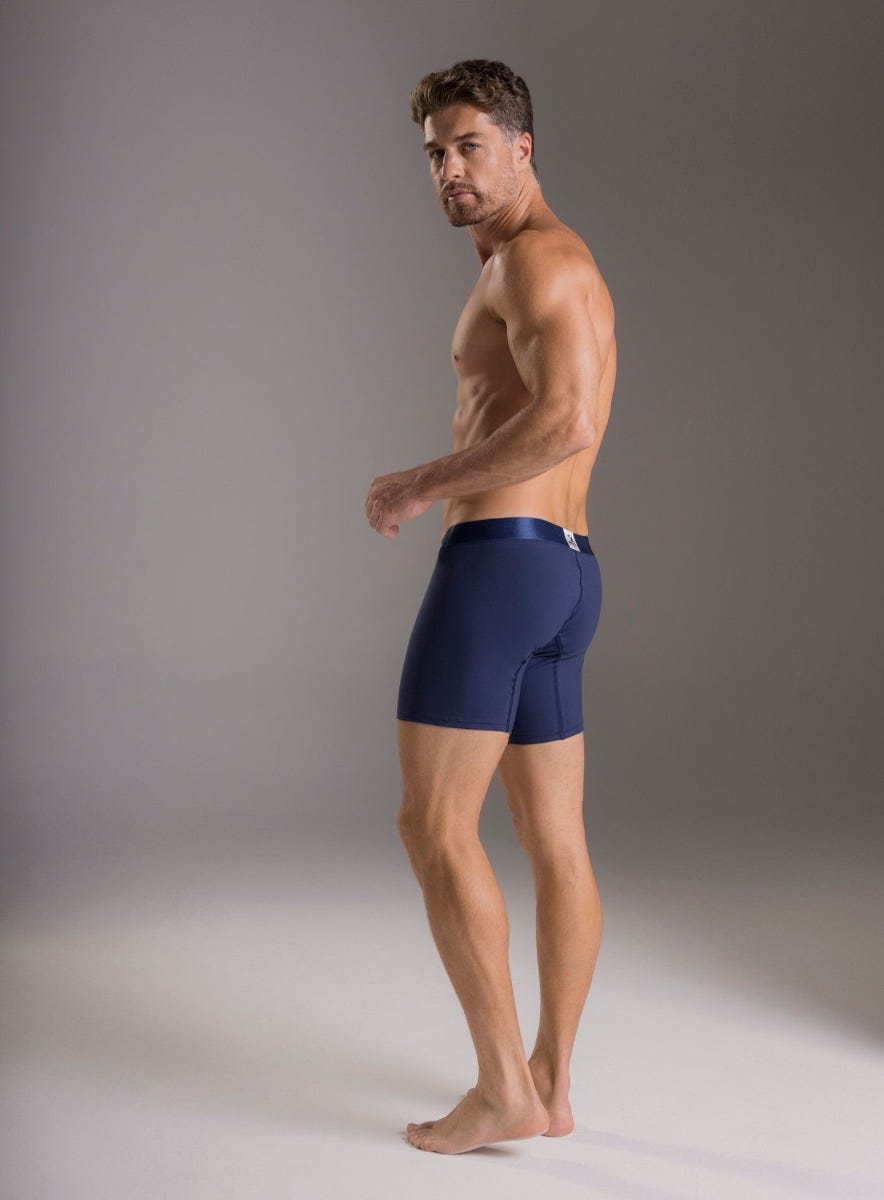 Boxer largo color azul para hombre, marca TARRAO, referencia 18301, vista lateral. Compra al por mayor en int.babalu.com.co en USD.