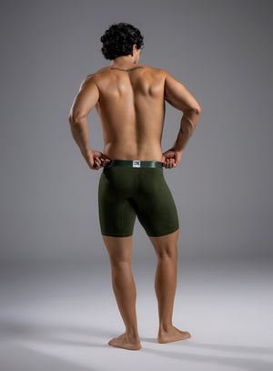 Boxer largo color verde para hombre, marca TARRAO, referencia 78531a, vista trasera. Compra al por mayor en int.babalu.com.co en USD.