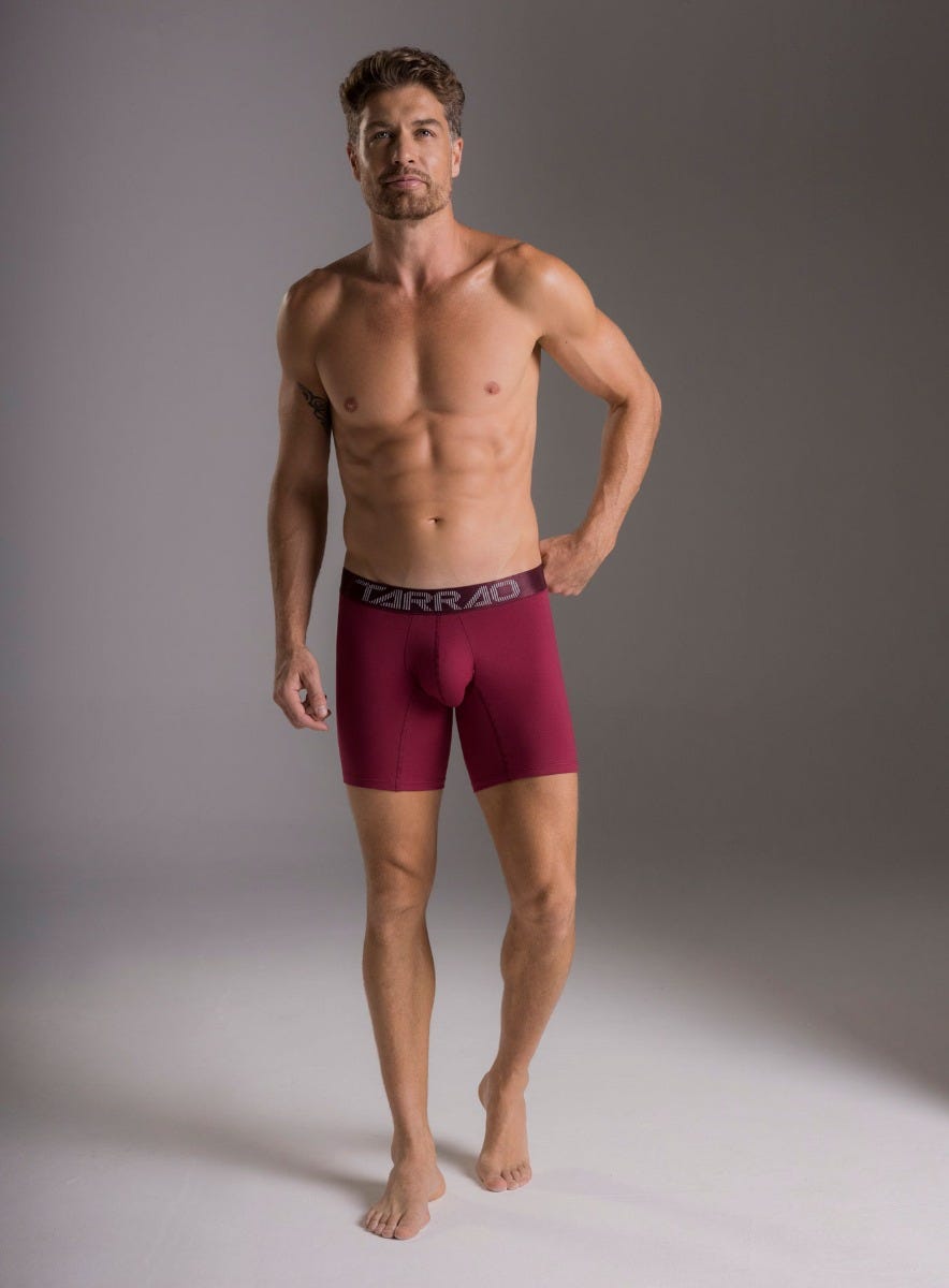 Boxer largo color vino tinto para hombre, marca TARRAO, referencia 18301, vista frontal. Compra al por mayor en int.babalu.com.co en USD.