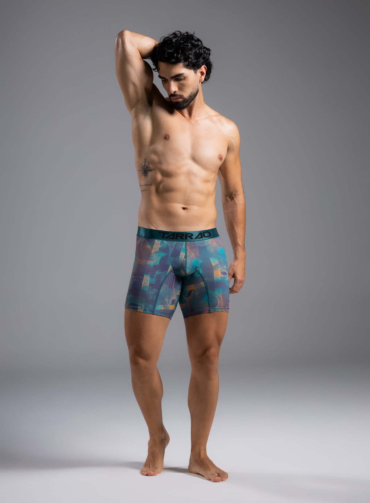Boxer microfibra color azul para hombre, marca TARRAO, referencia 74261b, vista frontal. Compra al por mayor en int.babalu.com.co en USD.