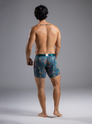 Boxer microfibra color azul para hombre, marca TARRAO, referencia 74261b, vista trasera. Compra al por mayor en int.babalu.com.co en USD.